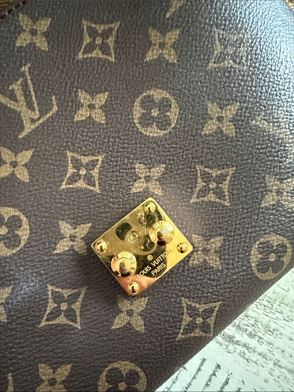 Two-Tone Monogram Satchel in Brown and Dark Brown - Picture 3 of 11